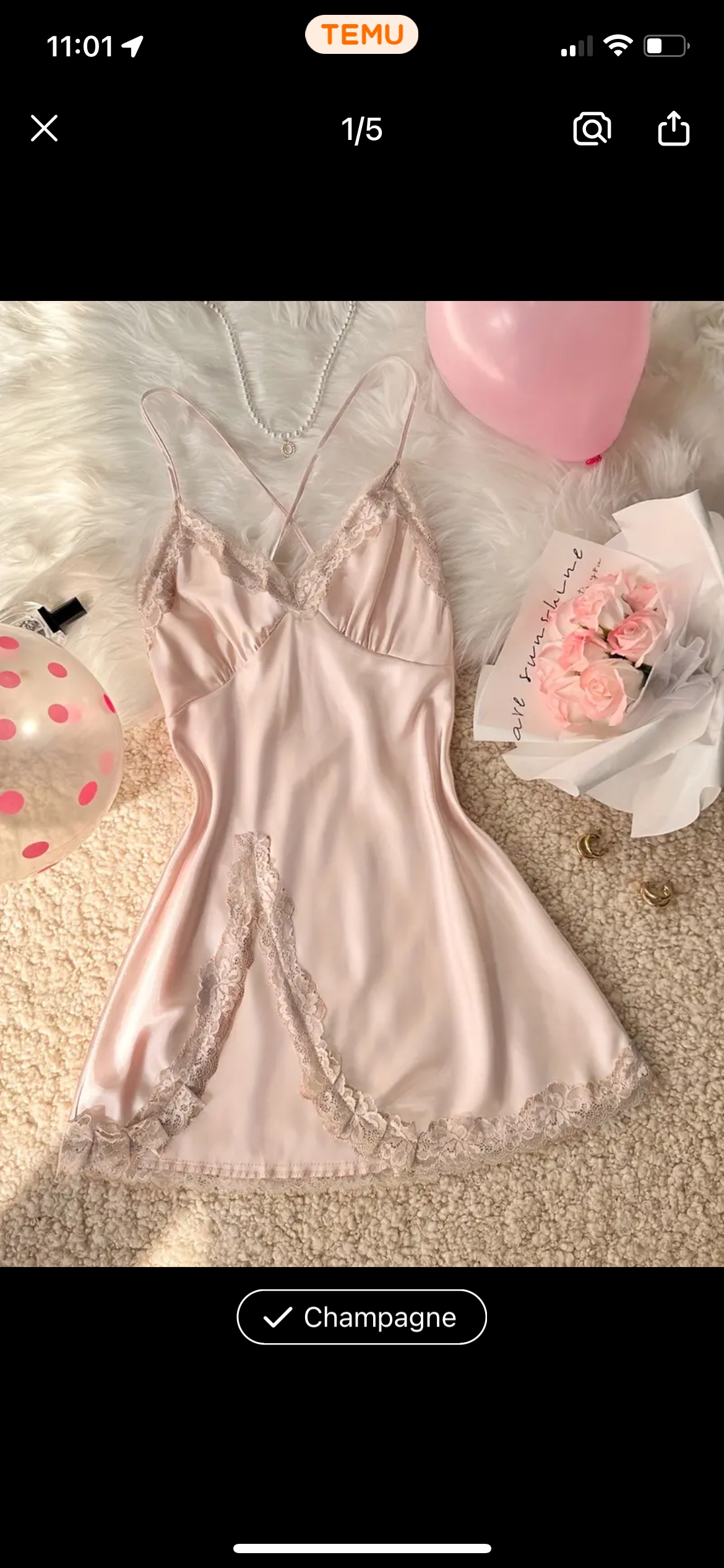 Sexy Pink Satin Slip Dress