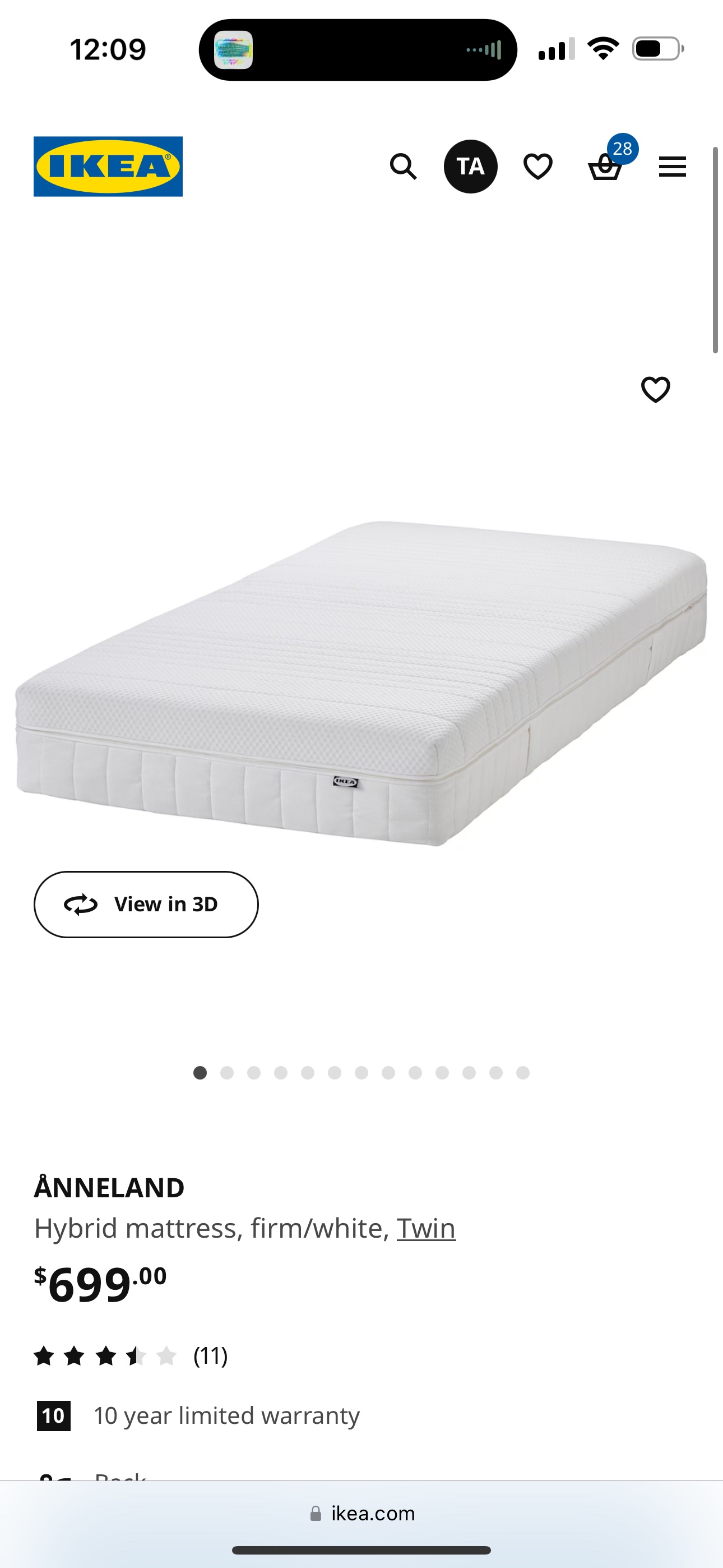 IKEA ÄNNELAND Twin Mattress - photo 2