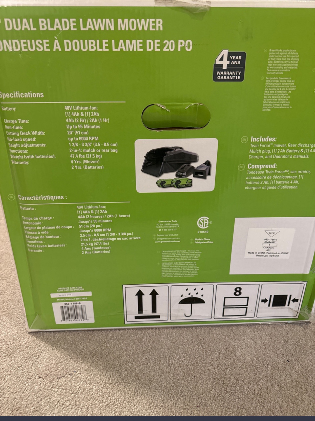 GreenWorks 20" Dual Blade Lawn mower - photo 4