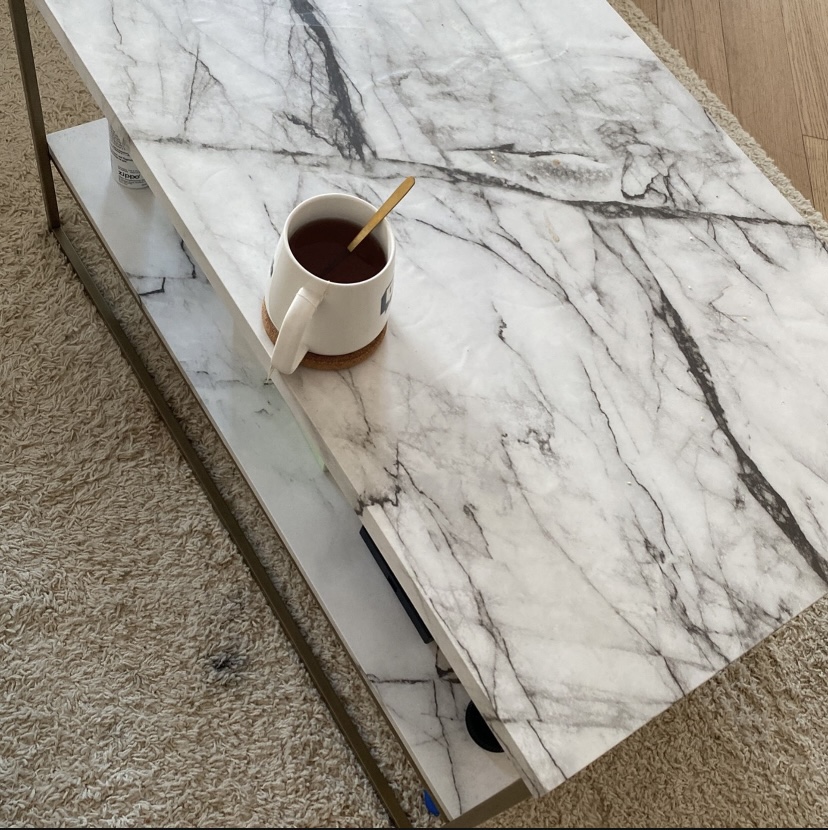 Faux marble coffee table