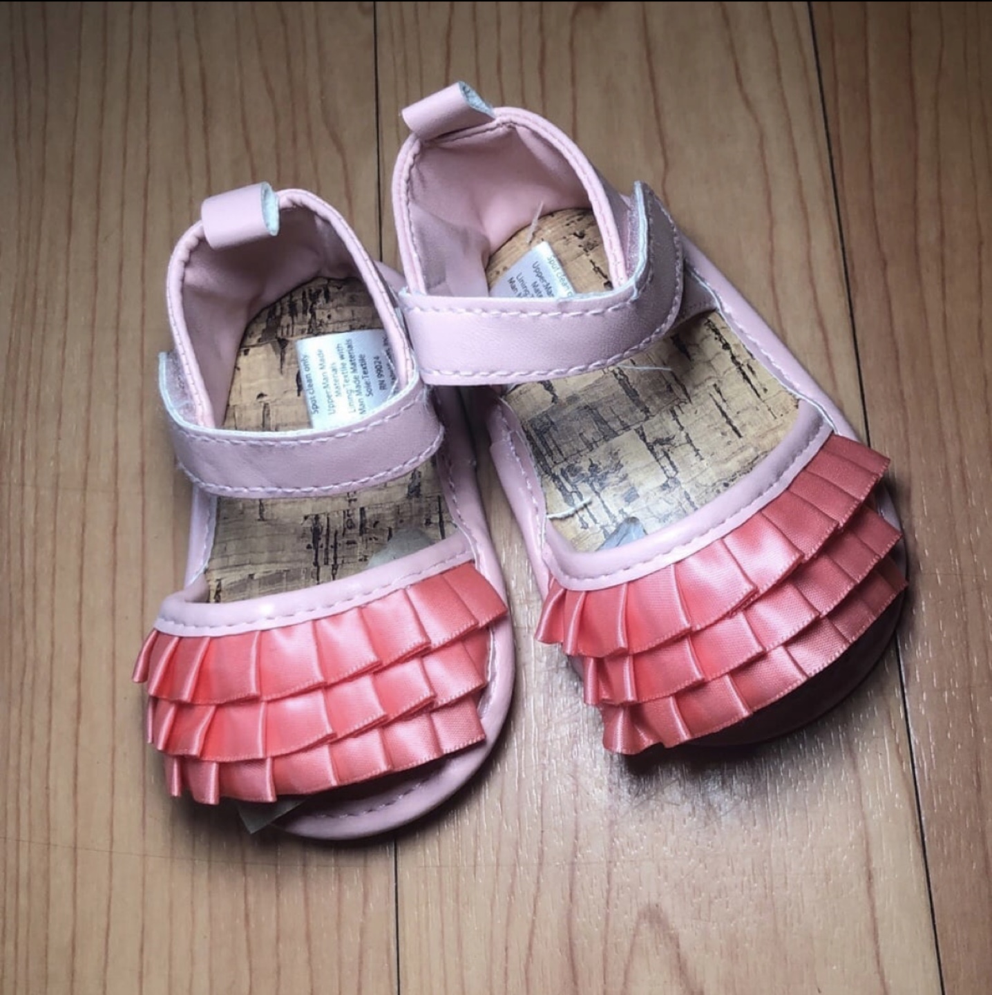 Baby Girl Pink Ruffle Sandals 0-6 months