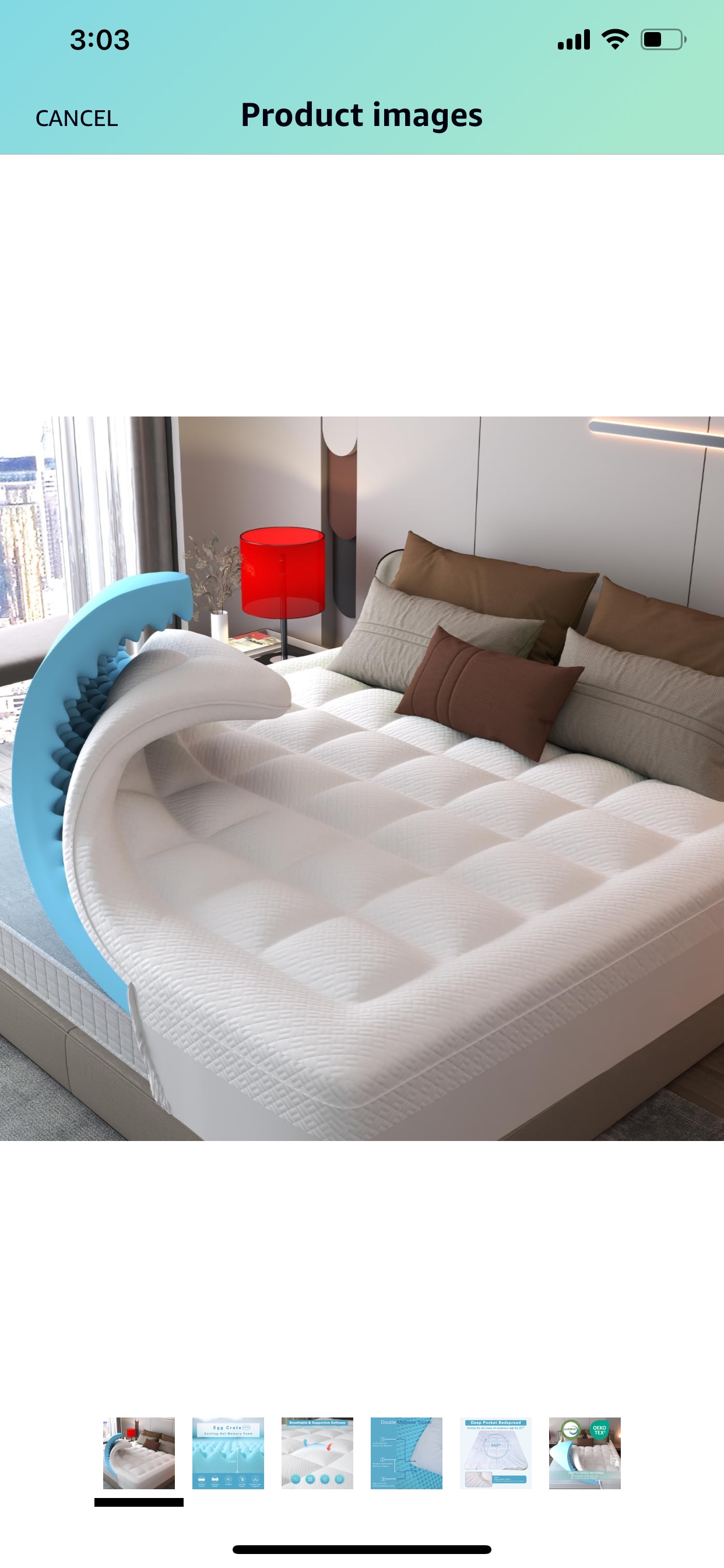 Brand new unboxed 3 Inch Memory Foam Mattress Topper Queen Size thumbnail