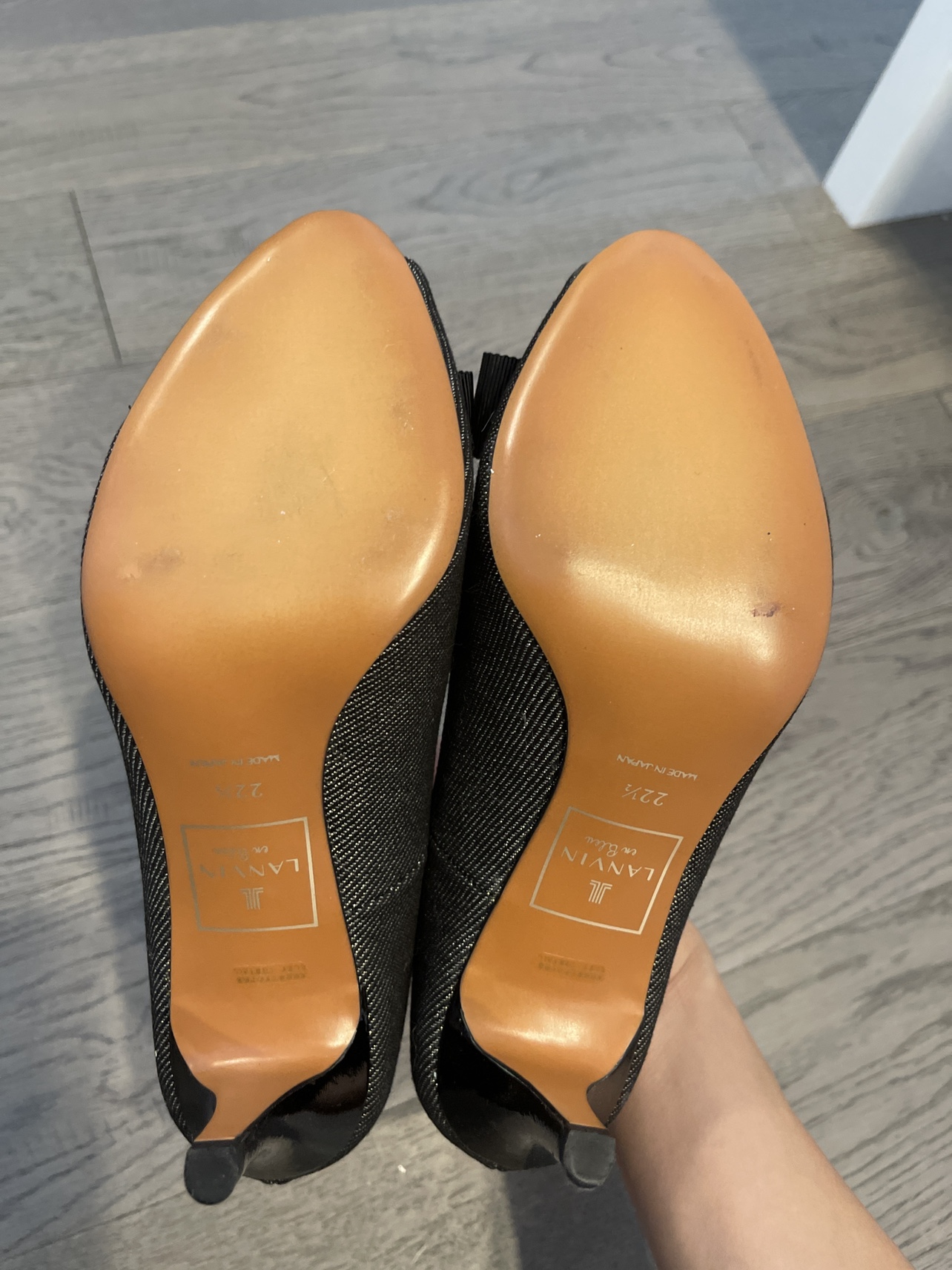 Brand New Japan Made Lanvin Black Peep Toe Heels 2.5” image indicator(7)