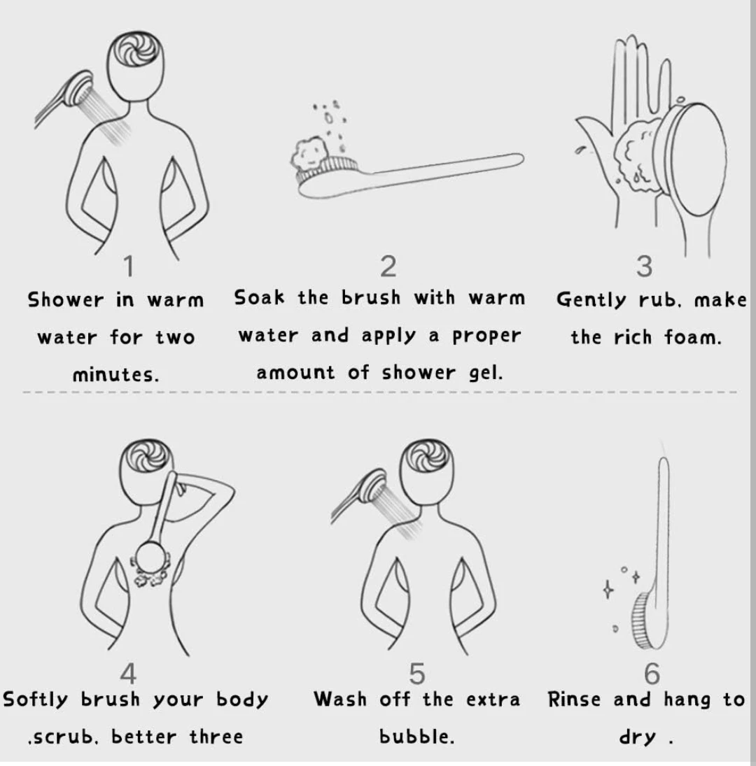 NEW!   Long Handle Bamboo Body Brush image indicator(4)