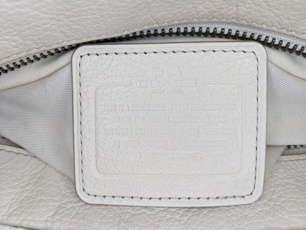 Coach Mickey Tote Off-White Leather Purse Shoulder Bag image indicator(10)