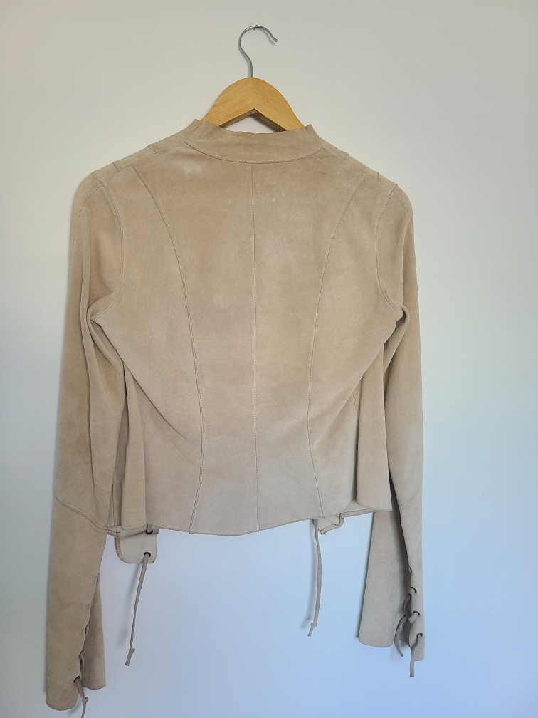 Suede Jacket with Lace Up Sleeves image indicator(2)