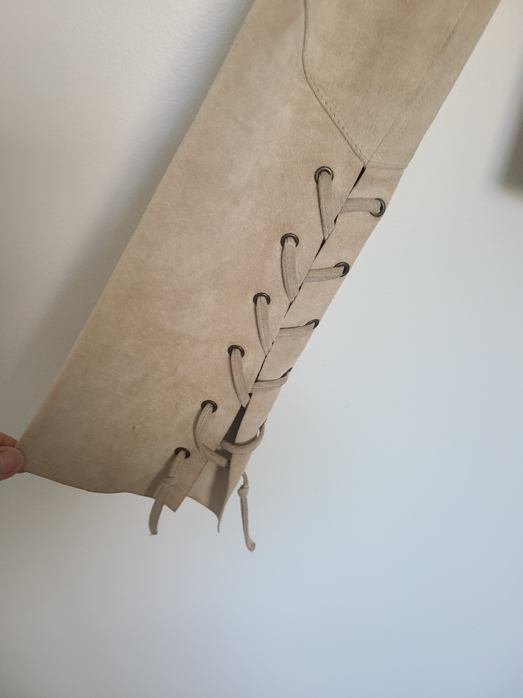 Suede Jacket with Lace Up Sleeves image indicator(3)