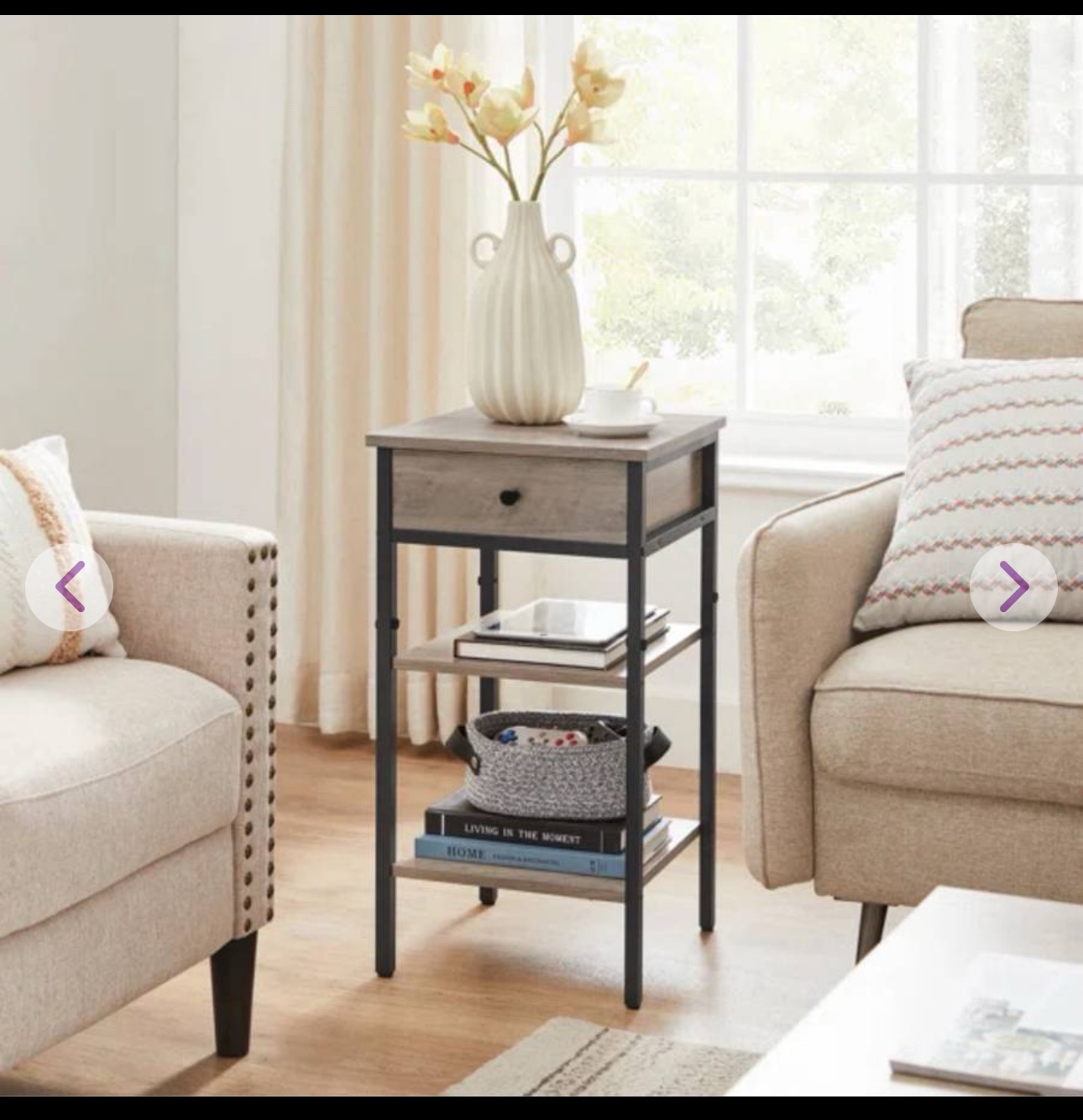 Pair of wood and metal nightstands - photo 4