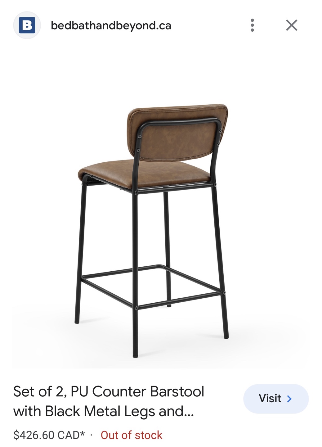 4 Bar Stools with Black Metal Legs - photo 3