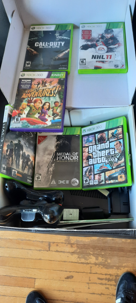 xbox 360 with 6 games