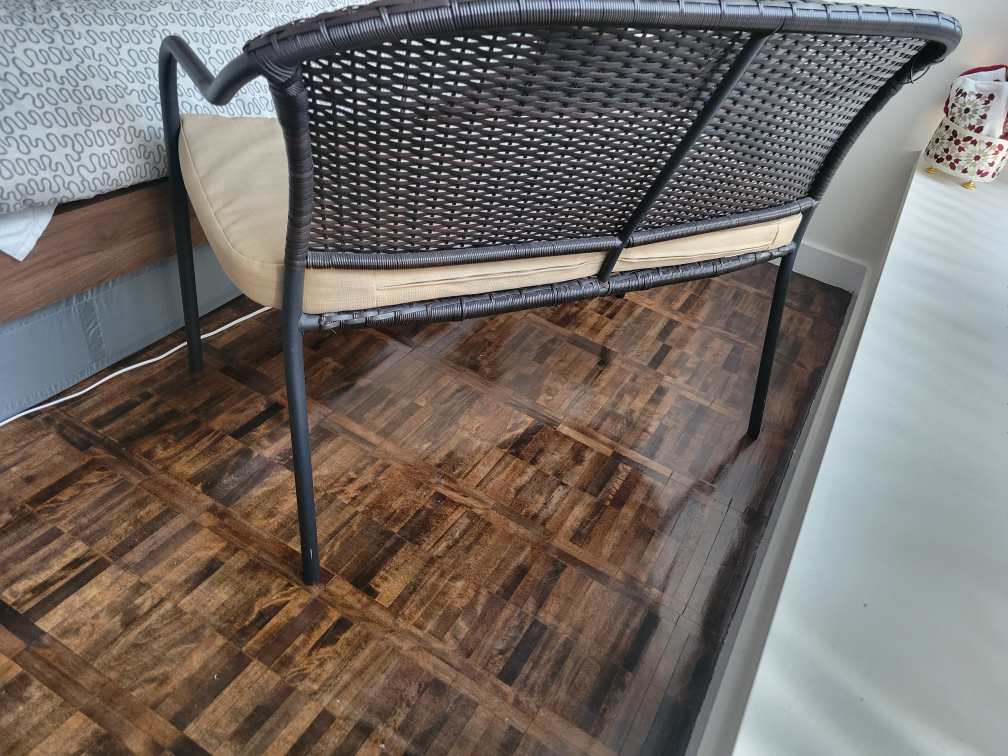 Black Wicker Bench with Cushion - photo 4