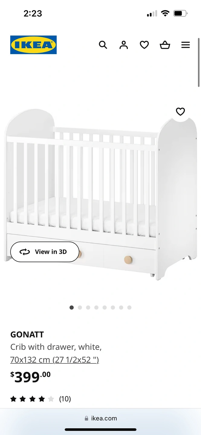 Gonatt Cot White Baby Crib With Drawers Gonatt Cot Ikea White Crib