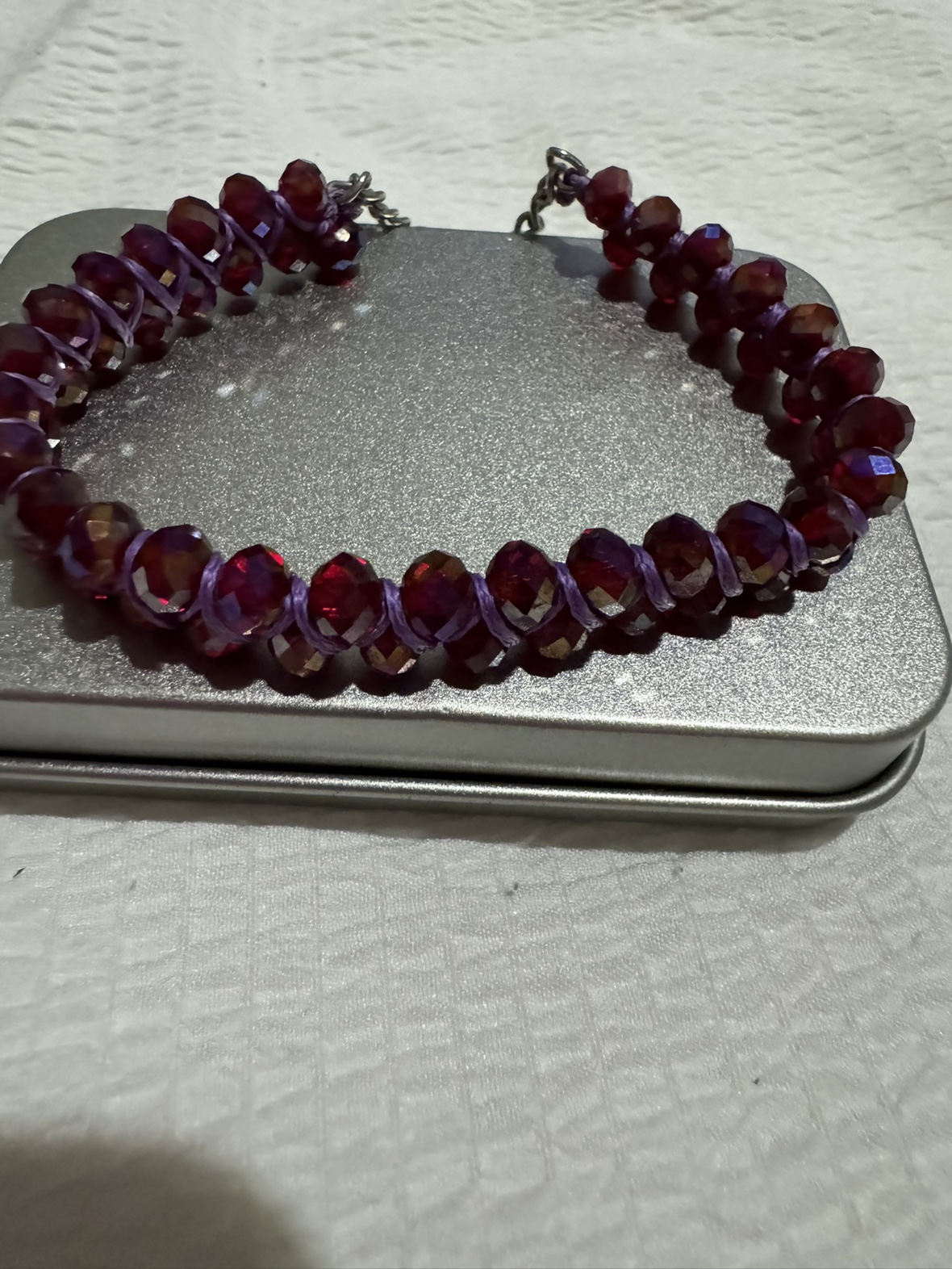 Red Crystal Beaded Bracelet image indicator(2)