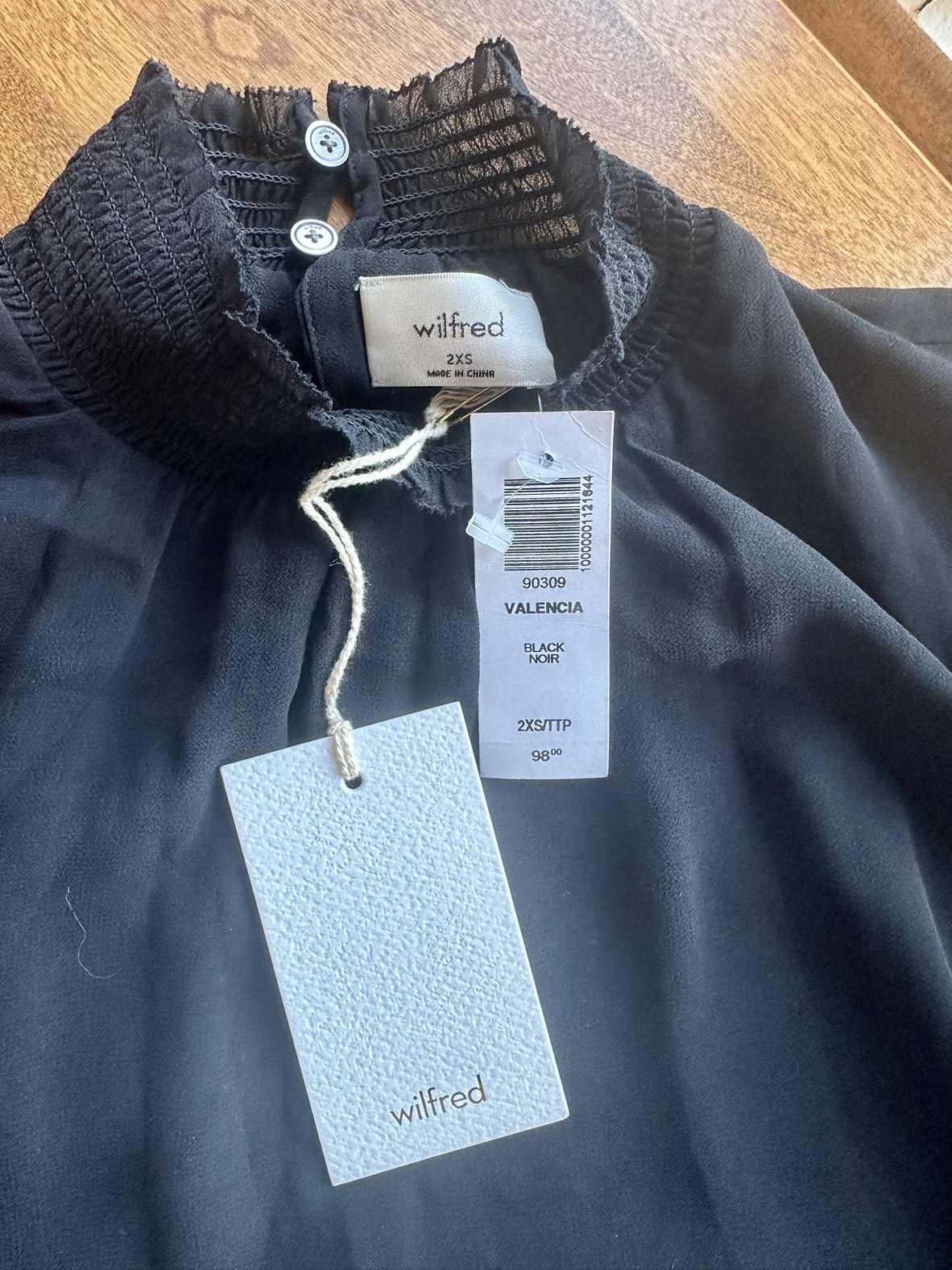 New Aritzia Black Valencia Blouse