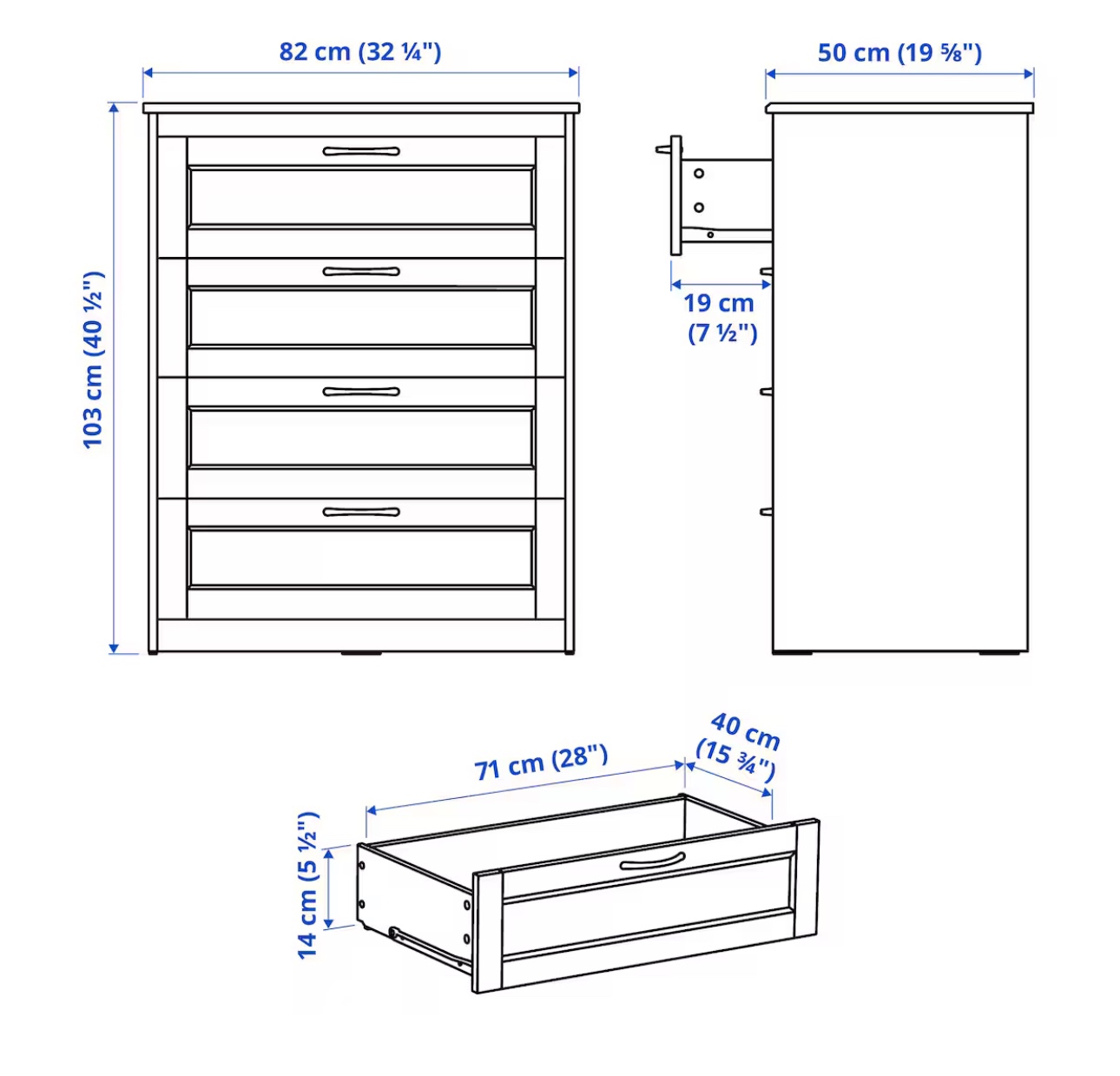 White 4 Drawer Dresser - photo 2