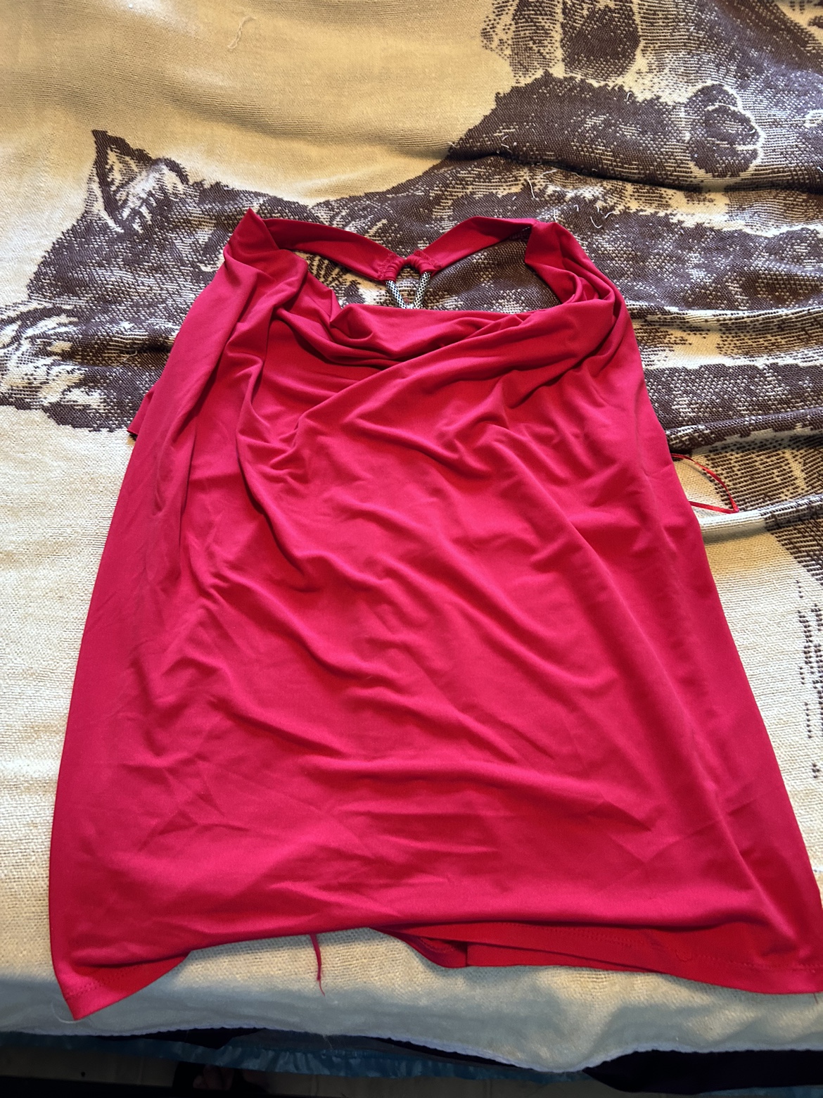 Red Tank Top with Back Detail
