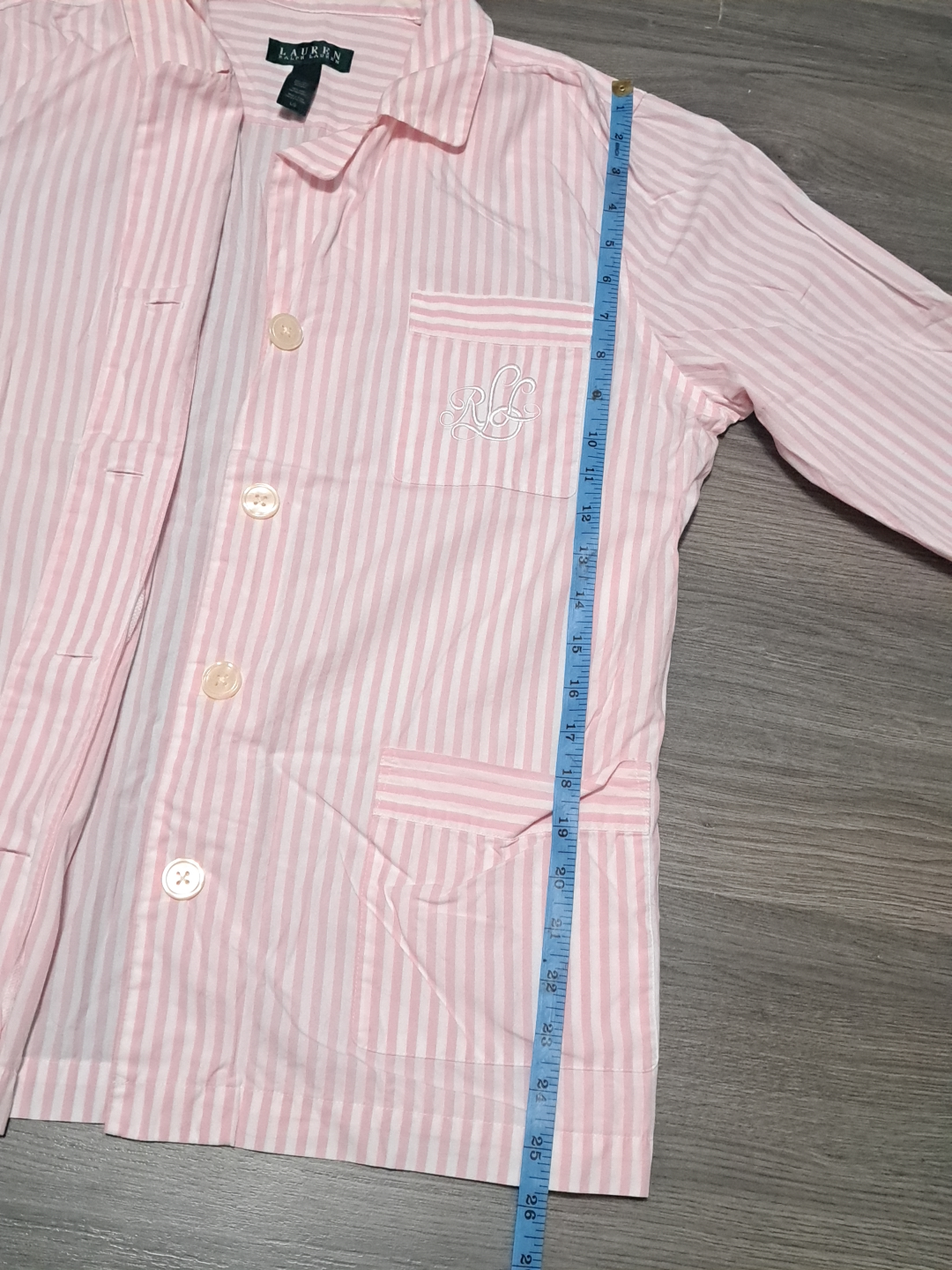 Lauren Ralph Lauren Pink Striped Button-Up Shirt Women's L/G - photo 5