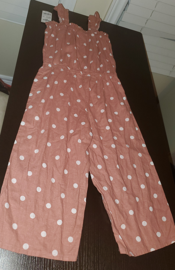 Girls Polka Dot Jumpsuit-5T