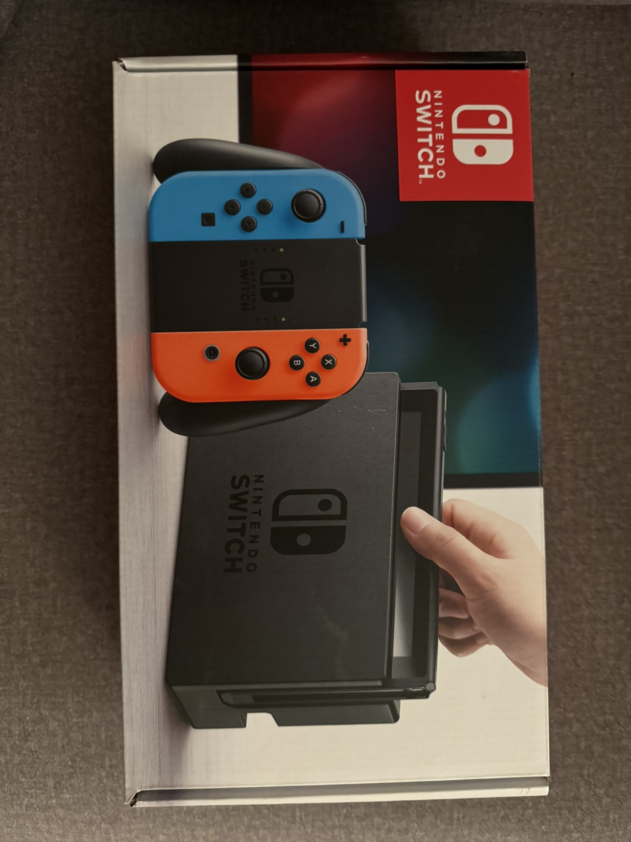 Nintendo switch in original box + extra controller thumbnail