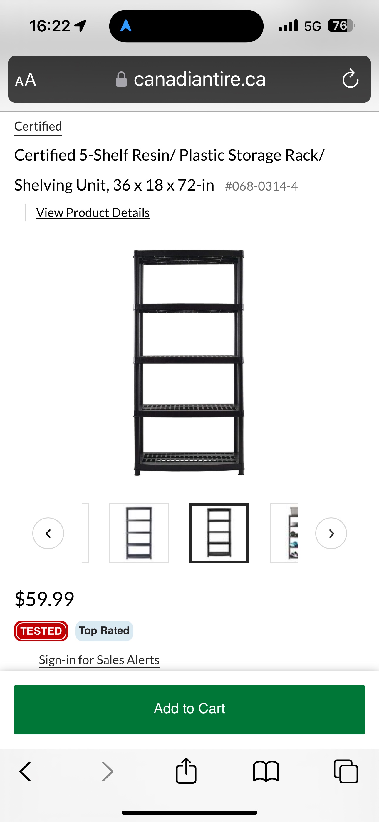 5-shelf storage rack