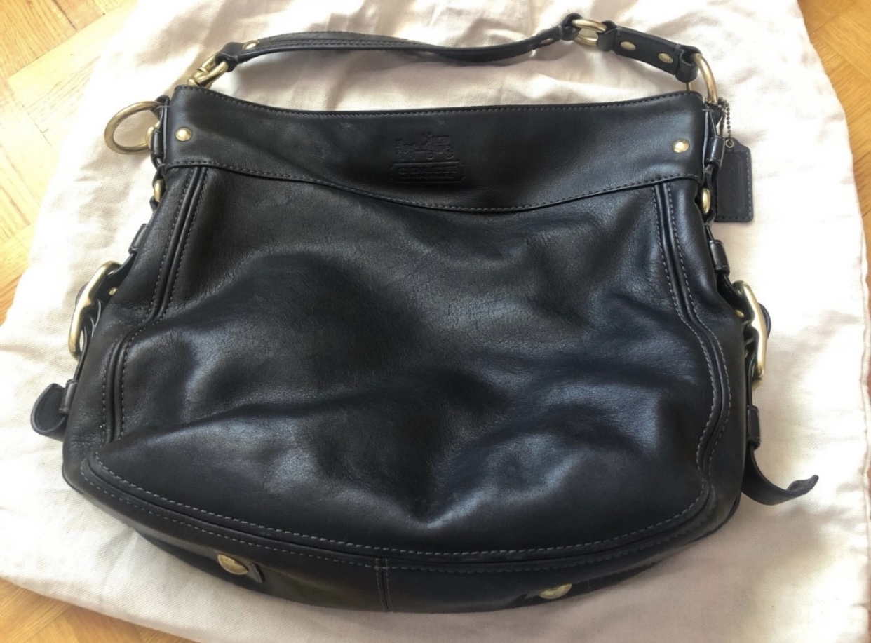 Coach Purse - Black Leather Hand Bag