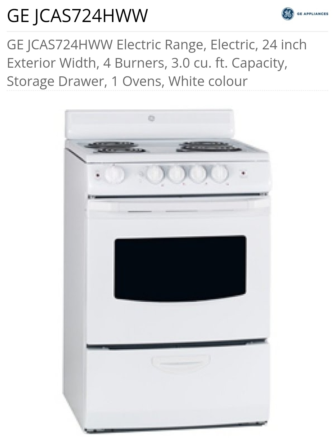 GE Electric Stove