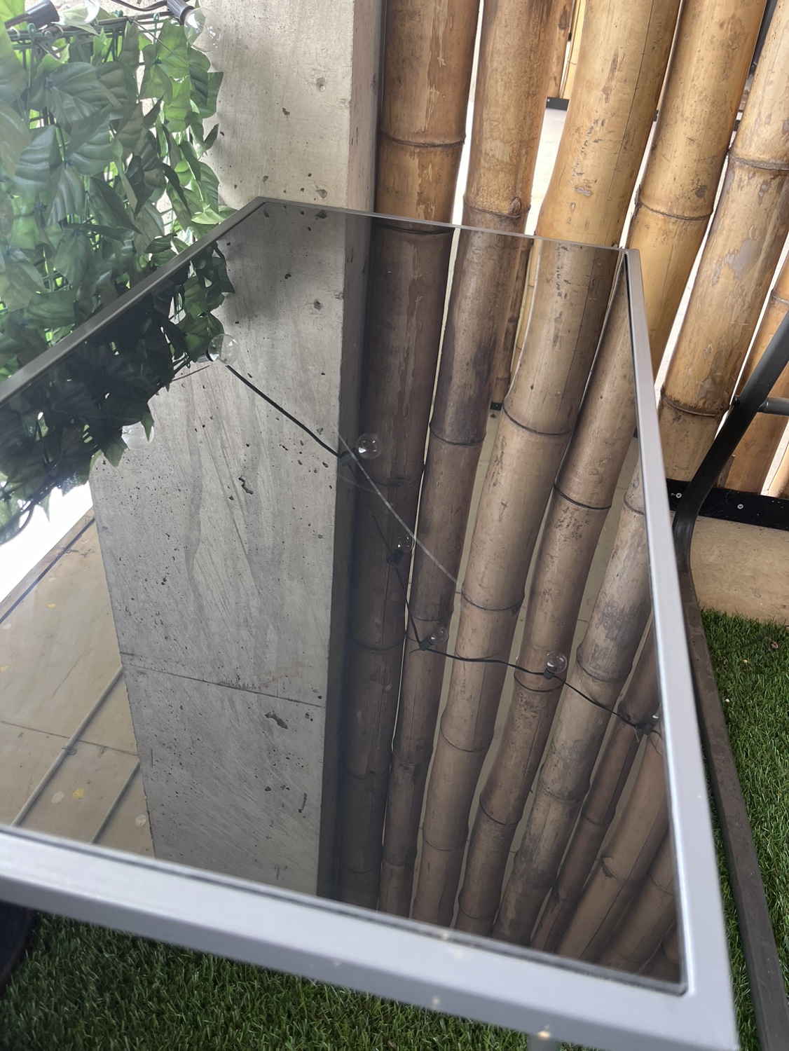 Metal frame Glass Top Table outdoor or indoor - photo 4