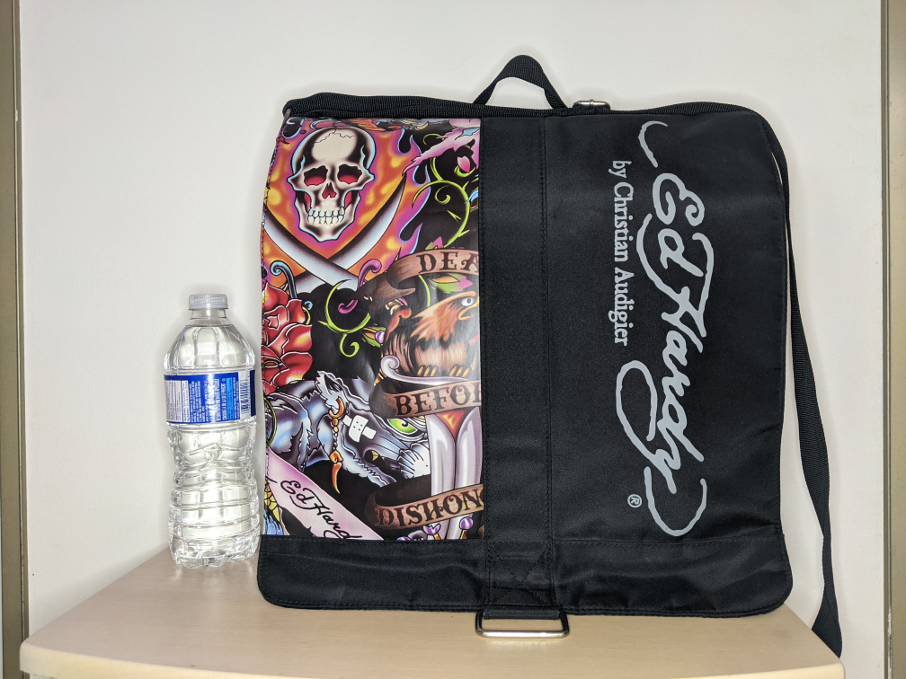 Ed Hardy Death Before Dishonor Y2K Black Messenger Bag Vintage image indicator(3)