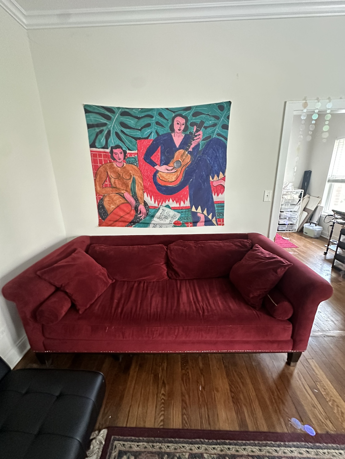 Red Velvet Couch