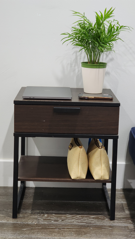 Nightstand with Drawer and Shelf