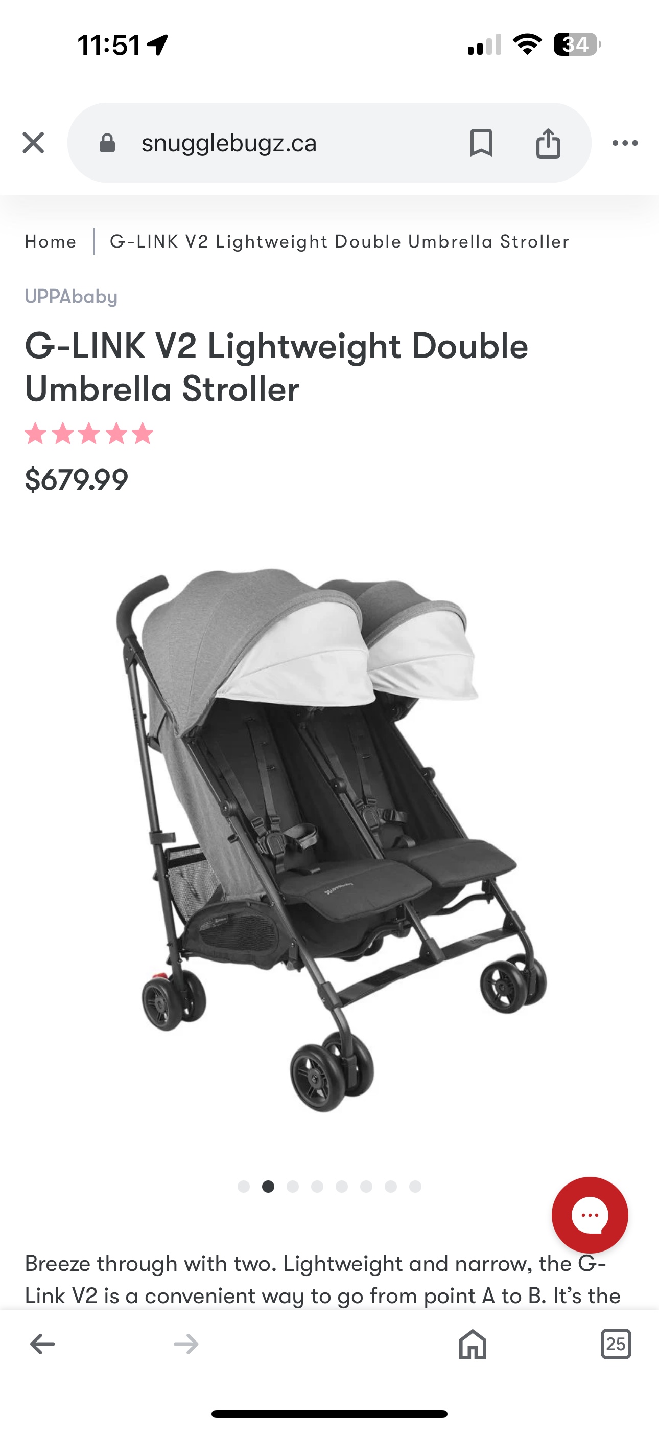 Uppababy G-Link V2 Double Stroller *brand new* - photo 4