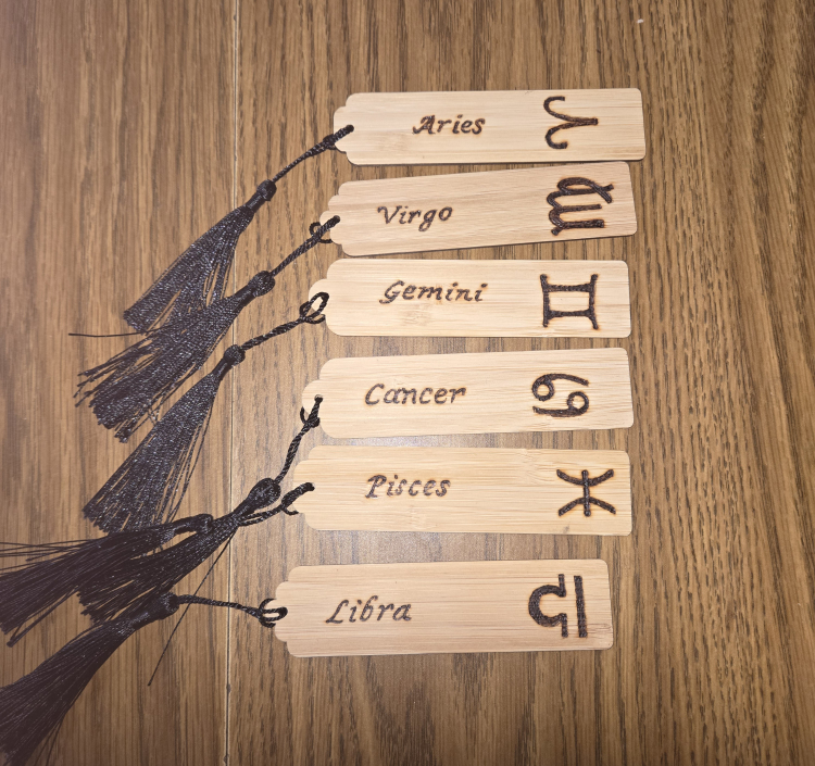 Woodburned handcrafted horoscope bookmarks image indicator(2)