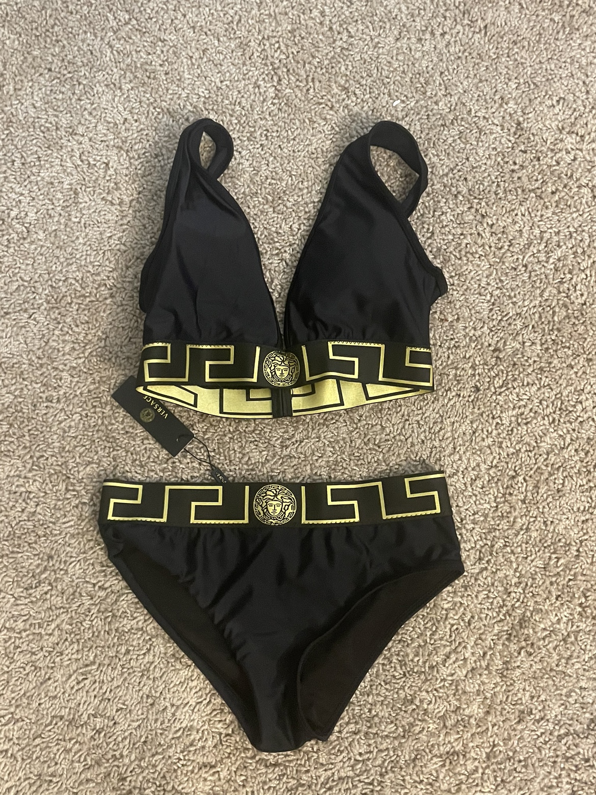 Versace Black and Gold Swimsuit brand new