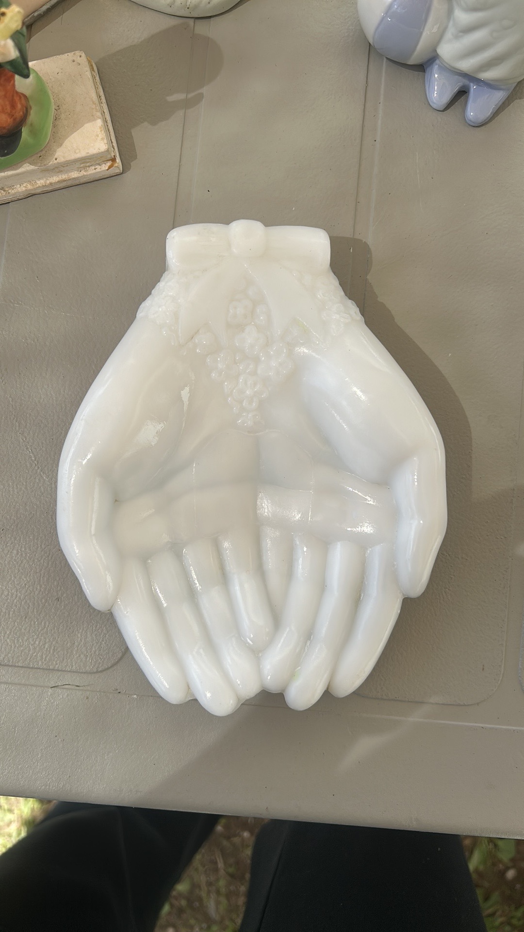 Vintage Avon Milk Glass Hand Dish