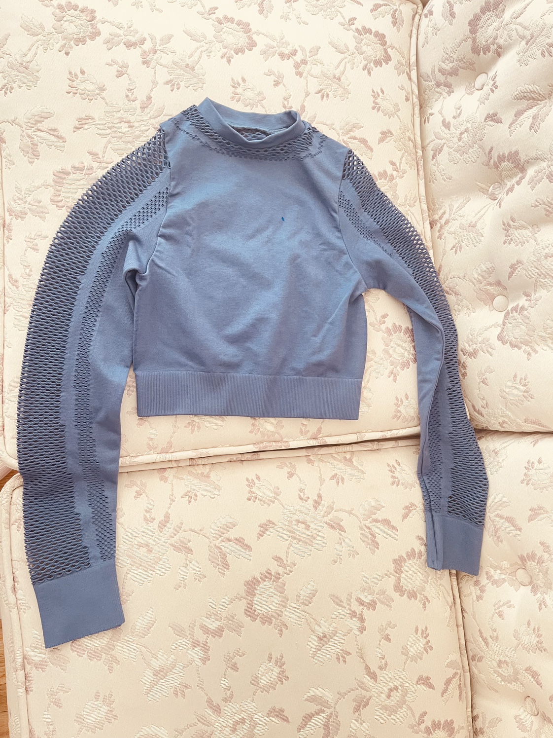 Blue Mesh Long Sleeve Top thumbnail