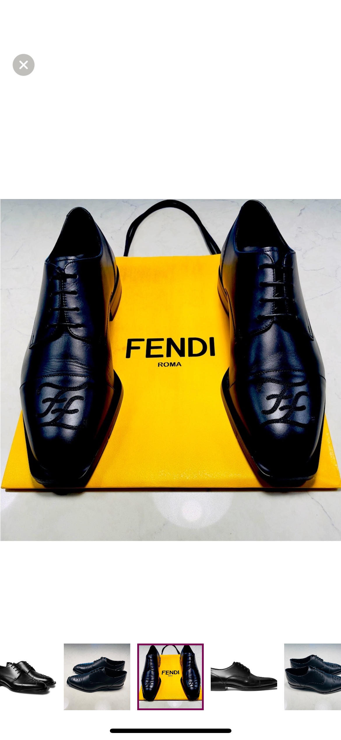 Fendi Black Leather FF Karligraphy Lace Up Derby - photo 3