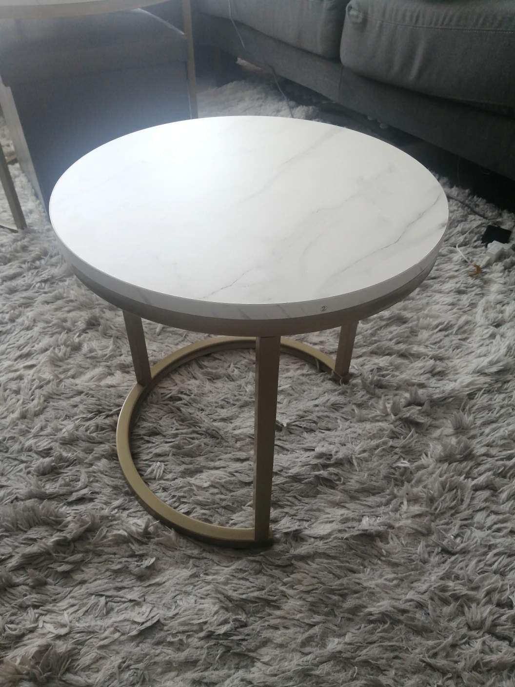 Gold and White Side Table
