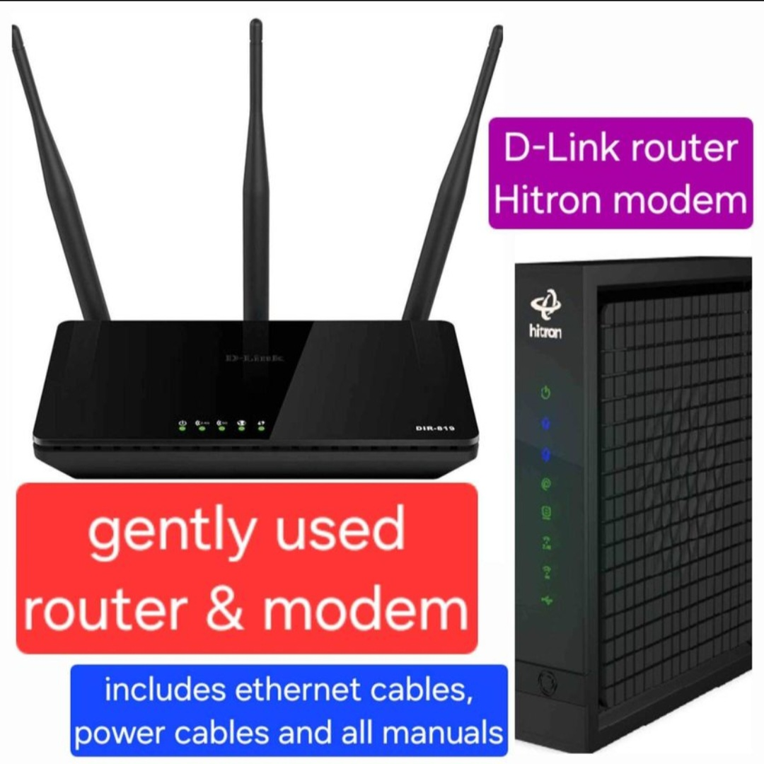 Router and Modem with all cords and manuals