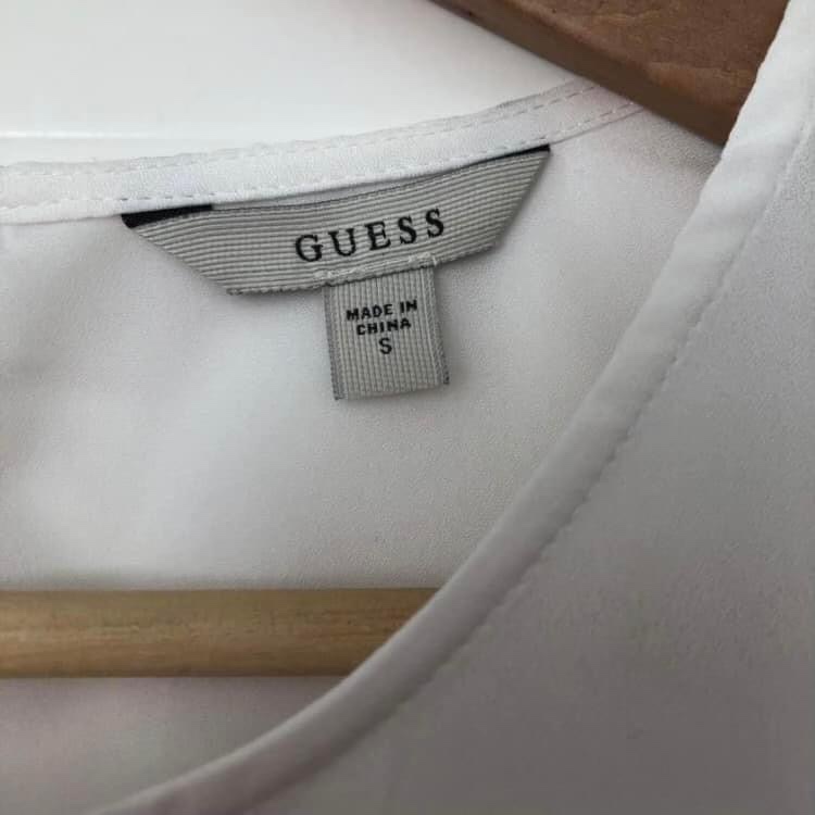 Guess White Cold Shoulder Sheer Blouse Small image indicator(2)