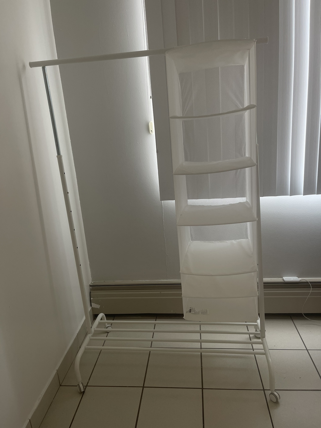 IKEA White Clothes Rack with organiser - photo 3