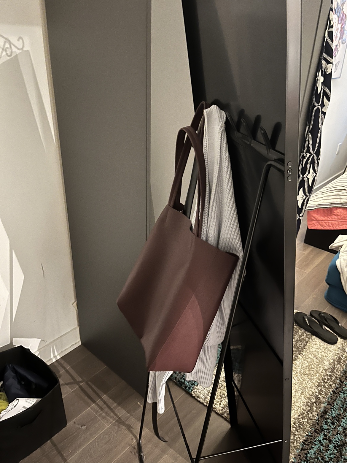 Full-Length Standing Mirror with Hooks in Back - photo 2