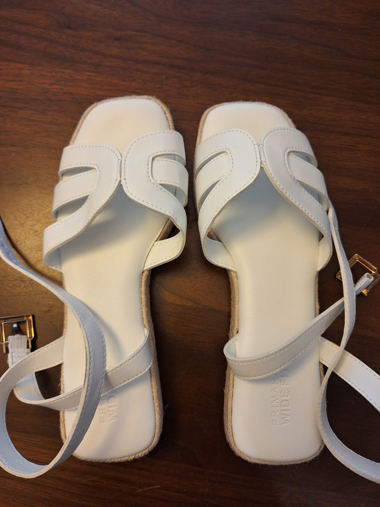 white Espadrilles Sandals Size 7
