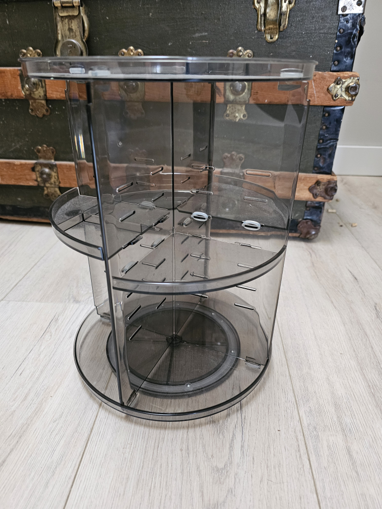 lazy Susan bathroom organizer