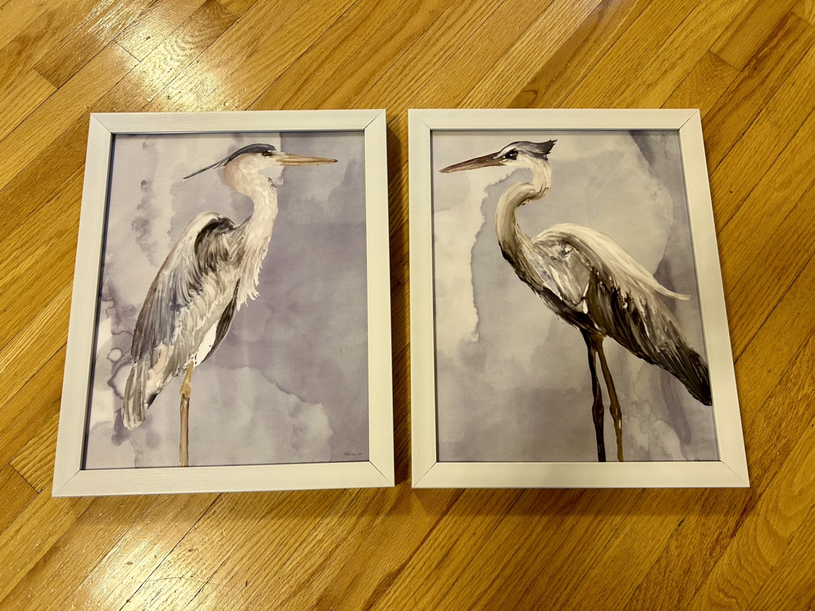 Framed Heron Print, wall art thumbnail
