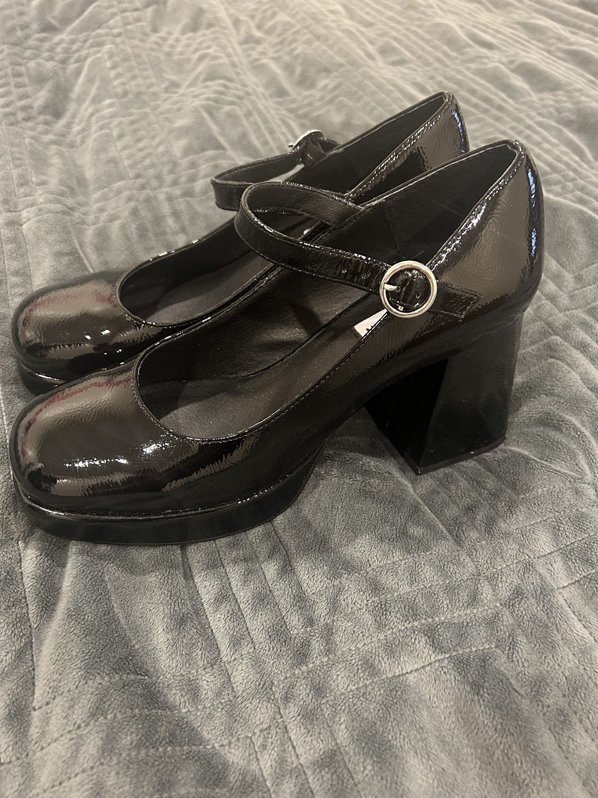60% off Steve Madden Mary Jane Patten Glossy Black Shoe - photo 3