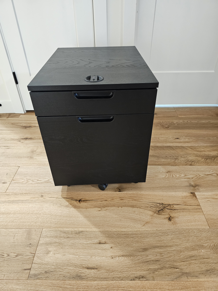 Black File Cabinet with Two Drawers