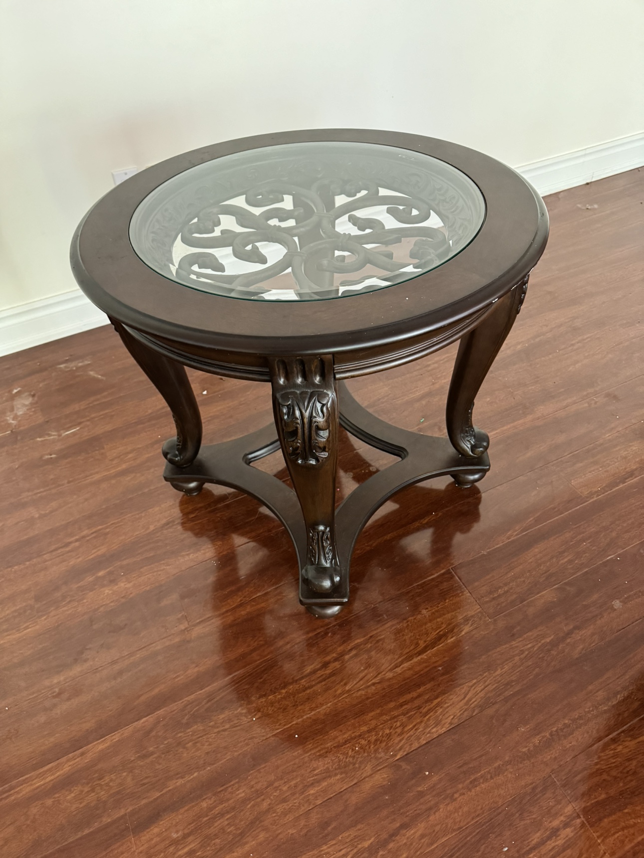 Ornate Glass Top Coffee Table