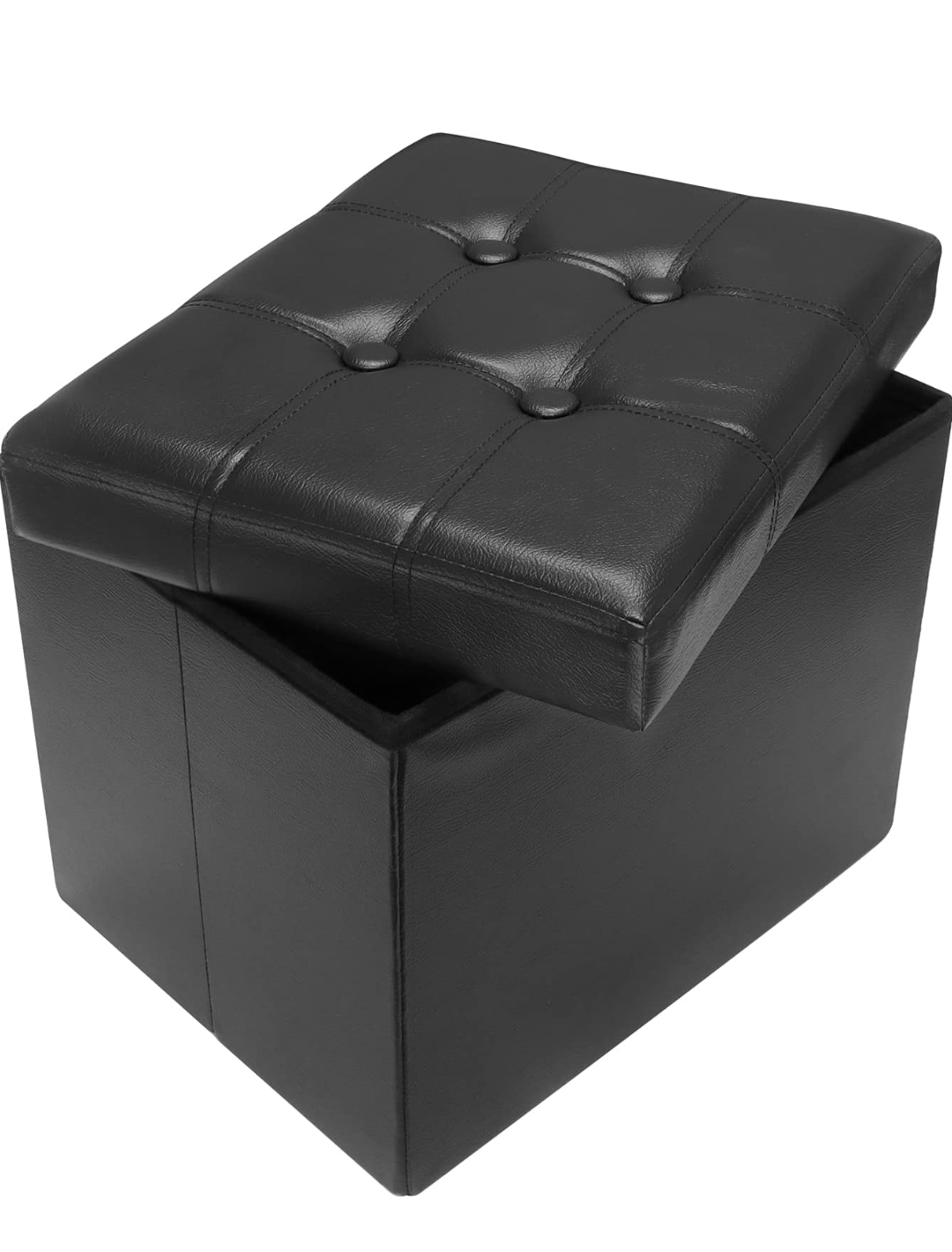 Black Storage Ottoman
