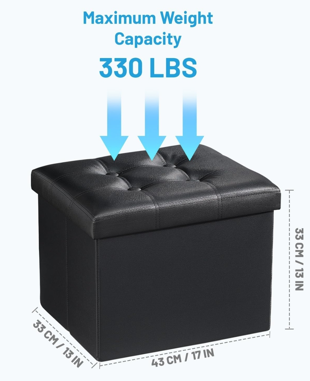 Black Storage Ottoman - photo 2