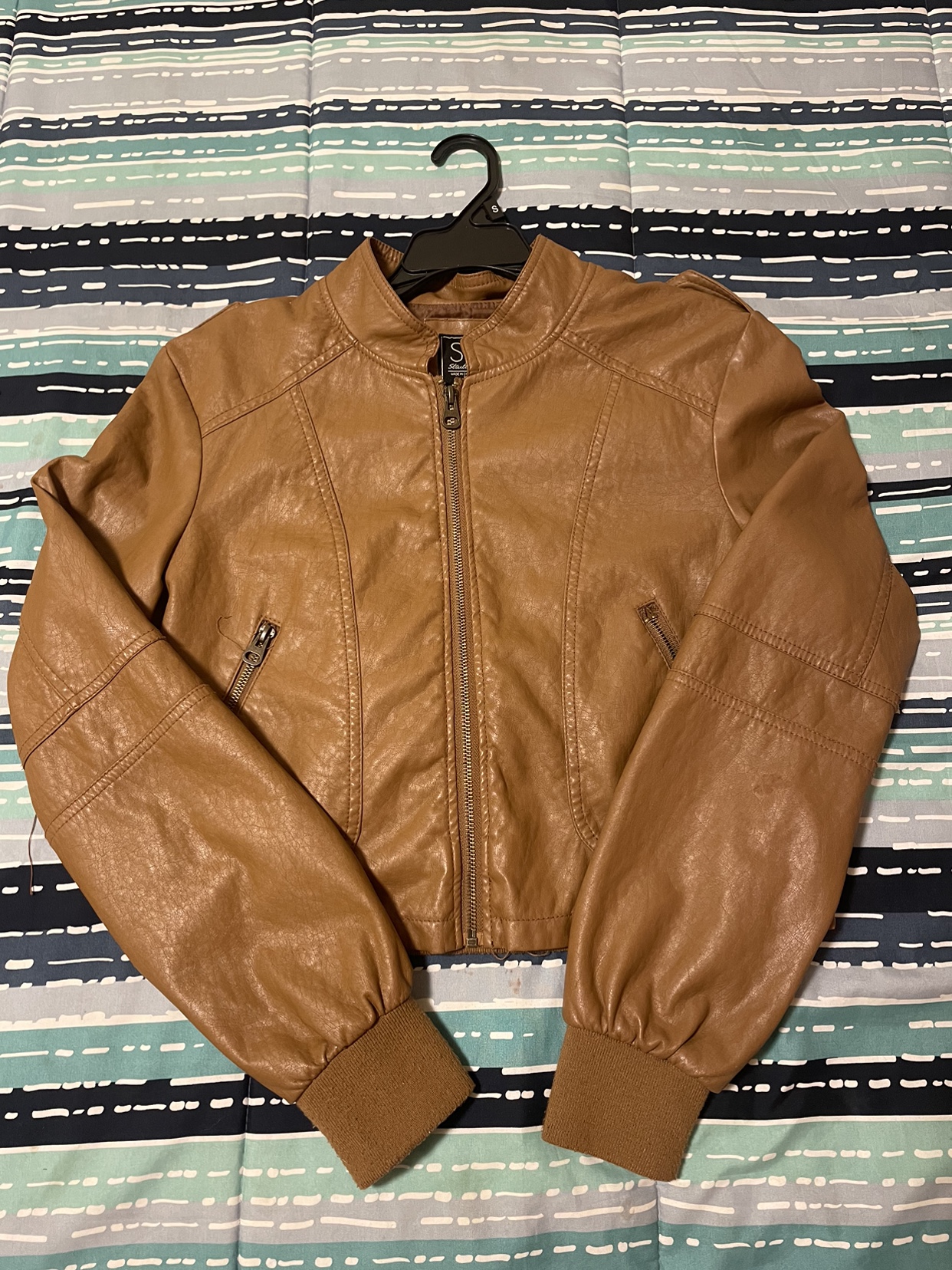 Brown Faux Leather Jacket